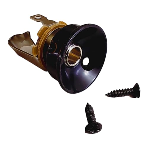 Black Finish Metric Electrosocket Jackplate with Metric Jack and Screws for Telecaster