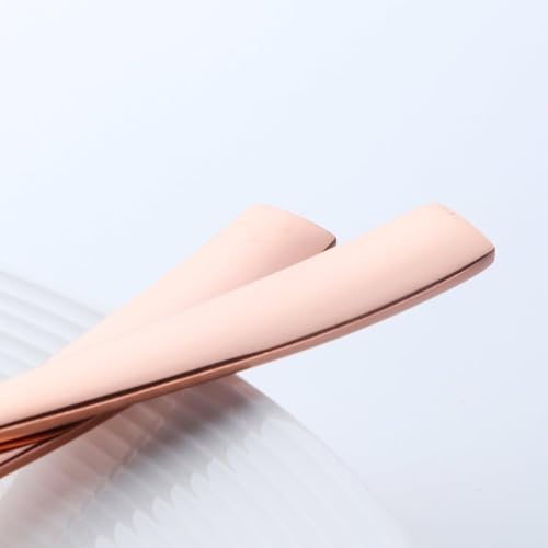 Image of Dinner Spoon Set of 4 - 7.3 inch Rosegold Finish Tablespoons, Premium Food Grade 18 /10 Stainless Steel, Durable & Dishwasher Safe Silverware Spoons for Home, Restaurant, and Gifting