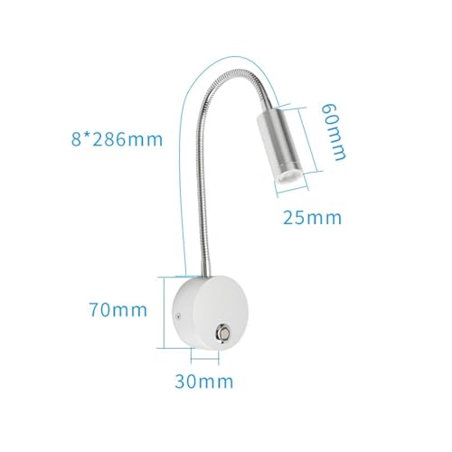 Luz de lectura LED de cabecero AC100-240V regulable con USB plateada 4