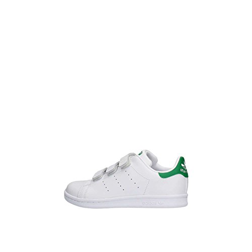 adidas Originals Garçon Stan Smith Cf Baskets, Blanc Footwear White Green 0, 33 EU