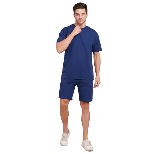 Image of Men's Cord Set T-Shirt and Shorts | Casual Matching Outfits for Men | Comfortable Summer Activewear, Gym, Sports & Lounge Wear | Night Wear Suit for Men