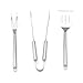 Amazon Basics 4-Piece Stainless Steel Barbeque Grilling Tool Set with Carry Bag