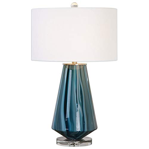 Uttermost 27225-1 Pescara Teal Gray Glass Table Lamp