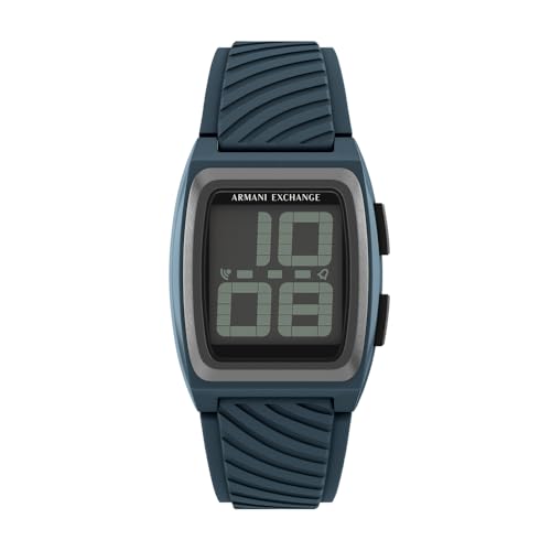 Armani Exchange montre Pour Homme, mouvement LCD et boîtier 42 mm Avec Bracelet en Silicone