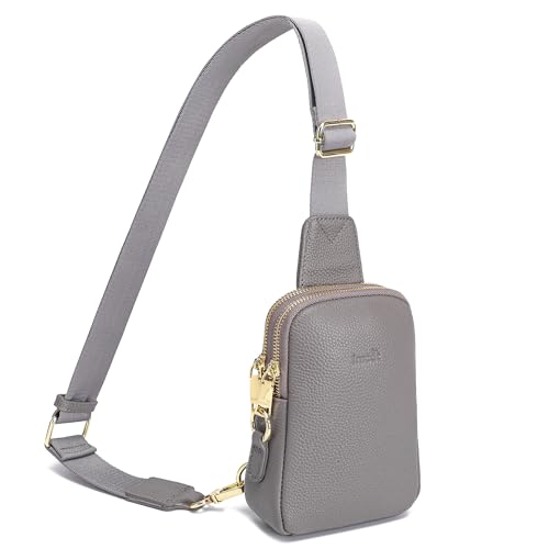 INICAT Leather Small Sling Bag Travel Crossbody Bags Women Gifts Cross Body Purses for Woman(Gray)