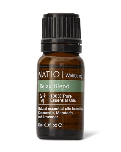 Natio Australia Wellbeing Pure Essential Oil Blend - Relax 10ml - Chamomile, Mandarin and Lavender to Help Ease the Mind - 100% Pure Essential Oil Blend - Made in Australia
