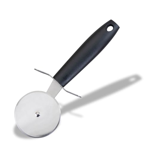 Fackelmann INITIAL Pizza Cutter, Stainless Steel Pizza Wheel, Rotating Food Slicer, Easy to Cut & Clean, Professional Food Grade Pizza Knife, Razor Sharp Blade 6.5cm, Plastic Handle