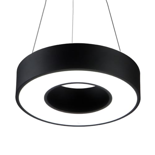 Luminaire suspendu linéaire à LED noire lustre minimaliste de couloir LWX