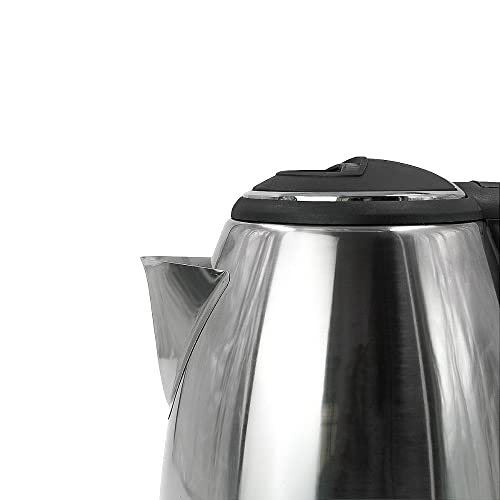 Chaleira Elétrica Aço Inox Jarra Bule 1500W 2 Litros Portátil 110v