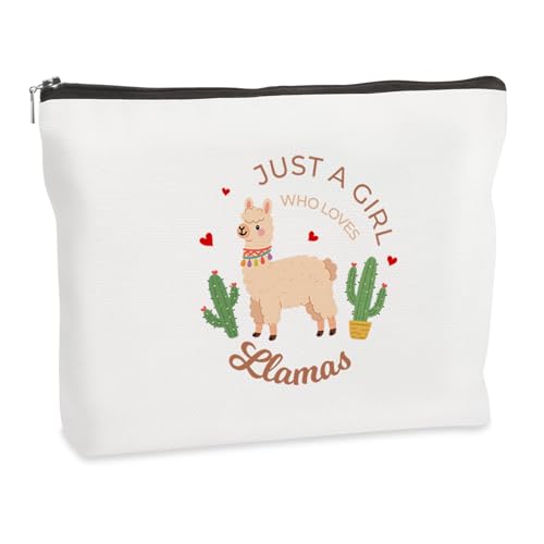 WRNZL Llama Gifts for Women Girls, Fun Llama Animal Themed Makeup Bag Llamas Lovers Gifts Ideal for Christmas Birthday Valentines Galentines Mothers Day Xmas Stocking Fillers Graduation Presents