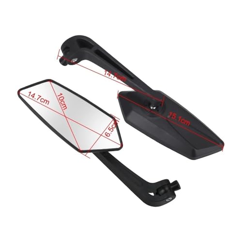 Espejos retrovisores para motocicleta universales negros que eliminan vibraciones del retrovisor 2
