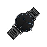 Uonlytech Reloj de Hombre Ultradelgado con Correa de Acero Inoxidable Reloj de Cuarzo Simple y Casual Diseño Ergonómico y Cómodo para Uso Diario