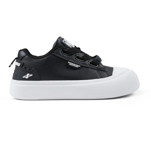 SOLETHREADS Ollie Sneakers for Women | Stylish & Fashionable| Comfortable|Walking Shoes| Lightweight Flexible| Skid-Resistant| Everyday |Casual Shoes for Women|Black|UK 4