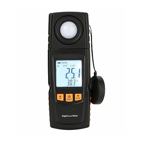 Medidor de lux digital con rango automático y pantalla HD para control de iluminancia