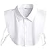 QLX Detachable Collar - Cotton Half Shirt Dickey for Men & Women, 6 Sizes (Plus), White