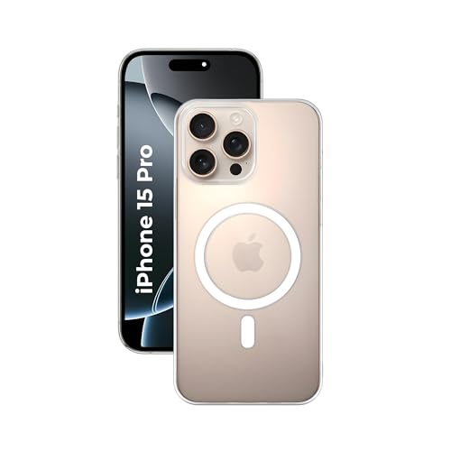 Image of Anti Yellow Clear Magnet Case for iPhone 15 Pro, Premium Polycarbonate, Ultra Strong Magnets, 360 Drop Protection, Raised Camera Protection, MagSafe Compatible