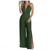 Ladies Work Dressy Casual Uniform Going Out Pants Catsuit for Women Slim Tunics Sexy Low Cut Slit Basic Long Leg Fall Summer 2026 Clothing Fashion XL