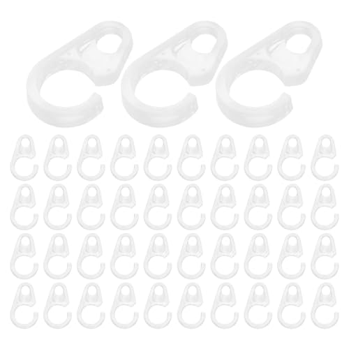 NUOBESTY 80 Pinzas para Cortinas - Ganchos de plástico Transparente - Anillas para Barra de Cortina de Ducha - Pinzas para Colgar de Ventana y Puerta - Accesorios de baño
