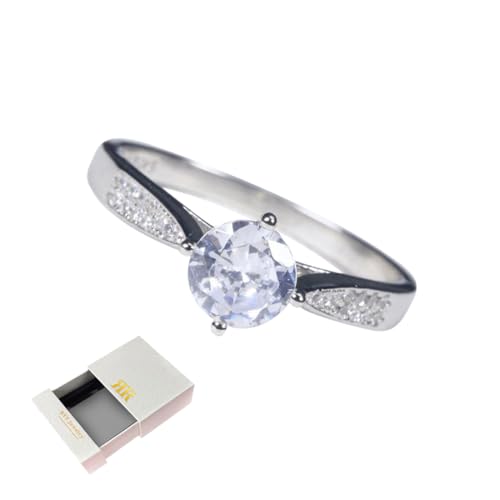 𝐑𝐓𝐓 𝐉𝐞𝐰𝐞𝐥𝐫𝐲 925 Sterling Silver Solitaire Engagement Ring – Round Cut Cubic Zirconia Promise or Wedding Band for Women (Size 6–9), Gift for Her2