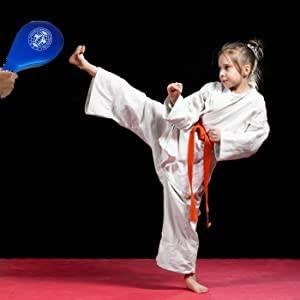 Taekwondo Kick-Pads,Doppel-Kick-Pads,Trainingspads für Karate,Taekwondo Pratzen,Taekwondo Karate Kickboxing Ziel Kick Pad,PU Leder Boxpad Schlagepolster Fußtechniken (Blau)