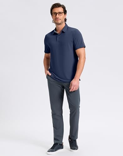 Image of Obla Mens Golf Shirt Short Sleeve Dry Fit Moisture Wicking Performance Athletic Casual Work Collared Polo Shirts for Men