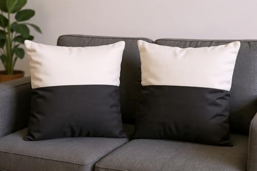 Image of Hotel Quality Premium Fibre Cushions | Cushion 16 inch x 16 inch | Pillow,Cushion,Cushions for, Cushion Pillow,Pillow,Cushions for Bed (Grey-White, 5)