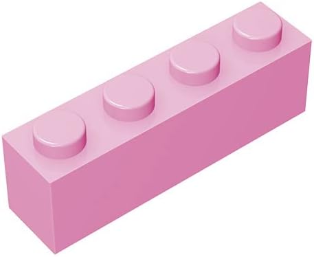 Ladrillo de construcción clásico de 1 x 4, bloque de ladrillo a granel de 100 piezas, ladrillos rosas de 1 x 4, compatible con piezas y piezas Lego