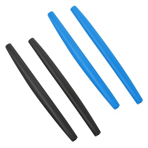 Image of BLAZERBUCK Replacement Temple Sleeves Ear Socks for Oakley Whisker /Juliet /A Wire Sunglass - Black + Light Blue