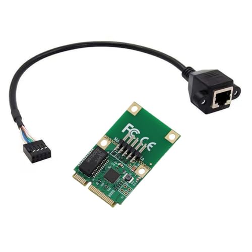 Uhidka Tarjeta de Red de Servidor Mini PCI-e A Gigabit Ethernet, Adaptador de Red LAN Gigabit Ethernet RJ45 de 1000 Mbps, Pin Curvo.