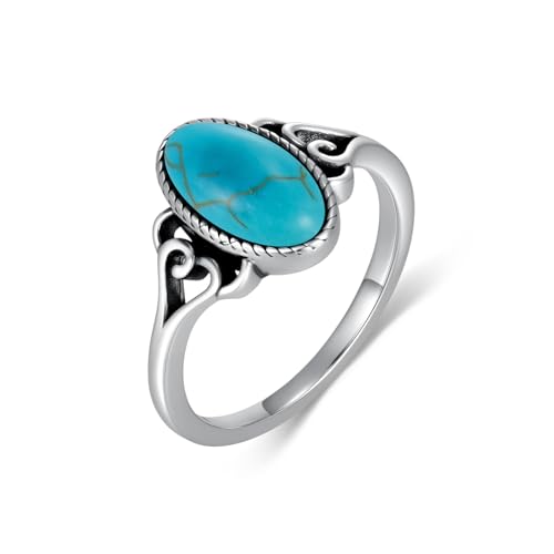 Bague argent 925 turquoise véritable femme style western vintage cadeau elle