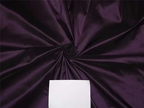Taffetas 100 % pure soie d'exception aubergine et noir pour vos pièces