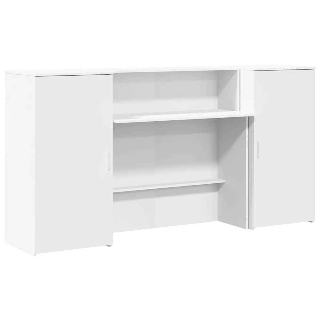 Genérico Mostrador de recepción Blanco 200x50x103,5 cm Madera ingeniería, Escritorios Blanco,3324214
