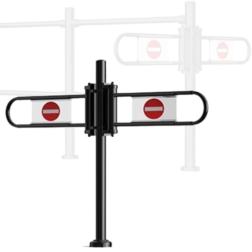 Barrière de sécurité en métal à entrée unique, portail de caisse à ressort, fermeture automatique, double portail battant pour bibliothèque et entrepôt (noir, 110 x 100 cm)