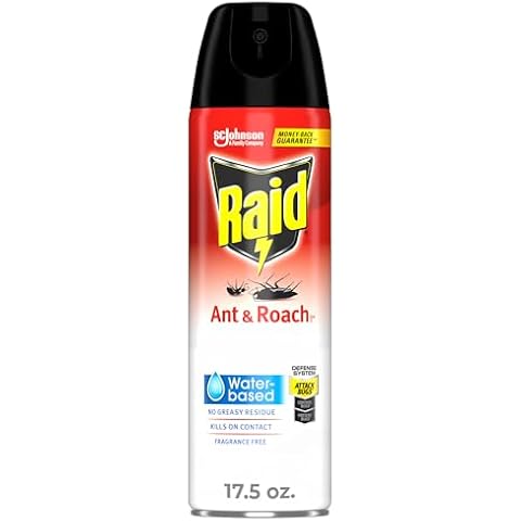 Raid Ant & Roach Aerosol Bug Spray, Water-Based Formula Insecticide With No Greasy Residue, Kills On Contact, 17.5 oz Cover