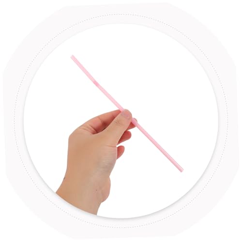 200 pitillos flexibles de plástico rosa para fiesta miniatura 3