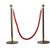 5 Pcs Rope Stanchion Set, Crown Top And Gold Polish S.s. 12 Flat Base
