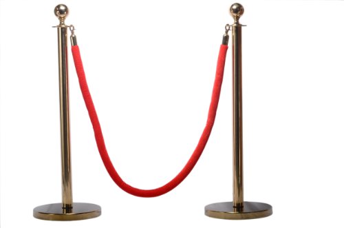 Rope Stanchion, 6 Gold Posts + 4 Ropes + Rope Signframe, #TOP1