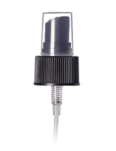 uh*Roh*Muh20-410 Mist Sprayer (Pack of 25) Black - Neck Size Ribbed Skirt Sprayer - Perfect for Hair, Skincare and Cleaning Solutions, Clear Plastic Overcap Included for Safe Product Storage