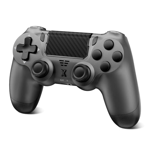 Glitfix Wireless Controller für PS-4,Game Controller Kompatibel mit PS-4/Slim/Pro,Bluetooth Gamepad Joystick mit RGB-Licht,1000-mAh-Akku, 3,5-mm-Audiobuchse und Turbo-Funktion