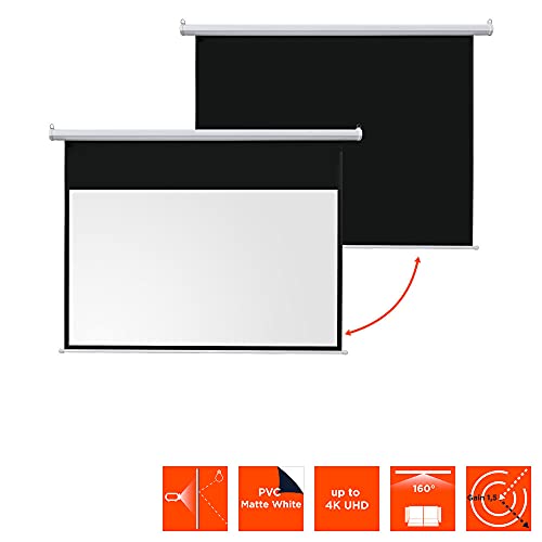celexon Basic Motor-Leinwand 90 | 200x113 cm 16:9 | elektrische Full-HD 4K Beamer-Leinwand f&uuml;r Heimkino oder B&uuml;ro-Pr&auml;sentationen | geeigent zur Deckenmontage oder Wandmontage | inkl. Fernbedienung