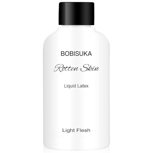 BOBISUKA Halloween Latex Liquido para Maquillaje (60ml con Gorro Puntiagudo), Látex Liquido para Máscaras, Cicatrices Falsas, Piel Falsa, Efectos Especiales, Actuación de Zombies (Color Claro)