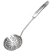 Skimmer Slotted Spoon, [Rustproof, Integral Forming, Durable] Newness 304 Stainless Steel Slotted Spoon with Vacuum Ergonomic Handle, Comfortable Grip Design Strainer Ladle for Kitchen, 14.96 Inches