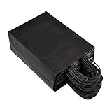 Bolsas de papel a granel con asas para compras, transporte y proyectos de manualidades, hechas de papel reciclado sostenible, parte inferior reforzada, adecuadas para decoración personalizada (negro