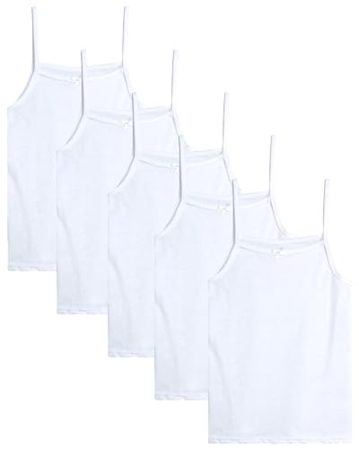 dELiA*s Girls Camisole - 5 Pack 100% Cotton Soft and Breathable Cami Tank Top Girls Undershirts (Sizes: 2T-14)