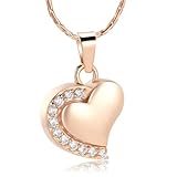 MYPOWER Collar con urna en Forma de corazón para Cenizas, joyería de cremación de Cristal, Colgante conmemorativo de Acero Inoxidable, Collar para Mujer - Plata
