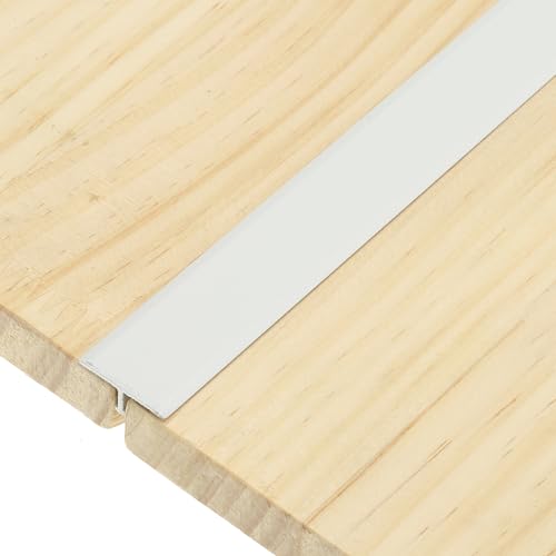 QUARKZMAN 3 Piezas De Tira De Transición En Forma De T 0.9m X 20mm (L X A) Tira Divisora Plana Para Suelo De Aleación De Aluminio Para Vinilo Bordeado Blanco Mate