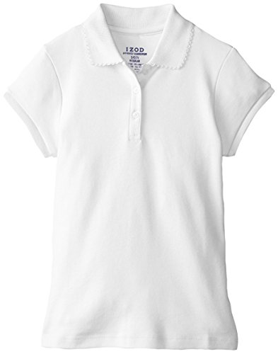 Izod Girls' Short Sleeve Uniform Polo