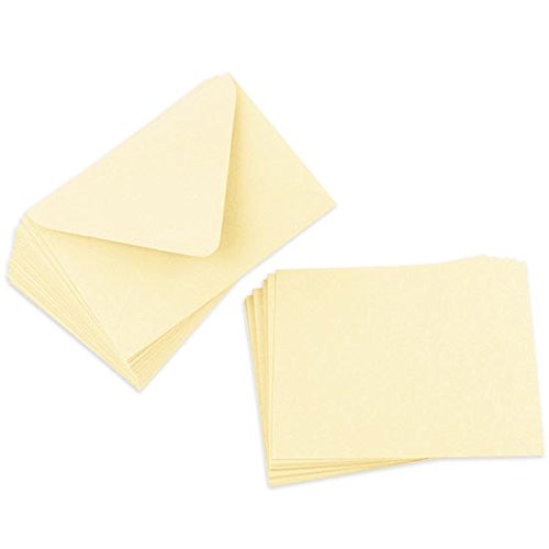 Cards with Envelopes, Antique Ivory Matt, A2 Flat, 25 Pack