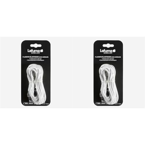 Lafuma Lacets élastiques avec embouts pour RSX/RSXA,Kit de 4 lacets, Couleur Blanc, LFM2322-0020 (L'emballage peut varier) (Lot de 2)