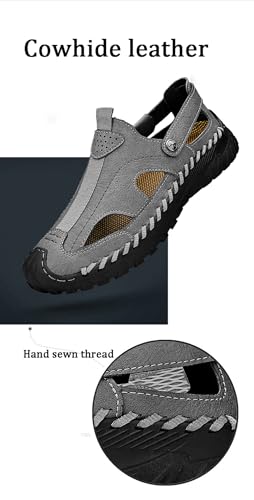 Men's Closed Toe Sandals For Men Leather Dress Hiking Summer Flip Flops Slippers Male Shoe Casual2